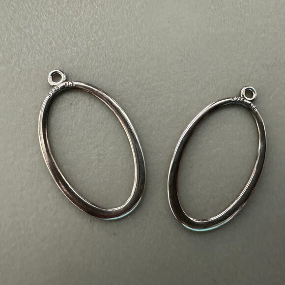 Authentic Pandora COMPOSE Whispers Sterling Silver Hoops - EUC (No Posts) - Picture 6 of 9